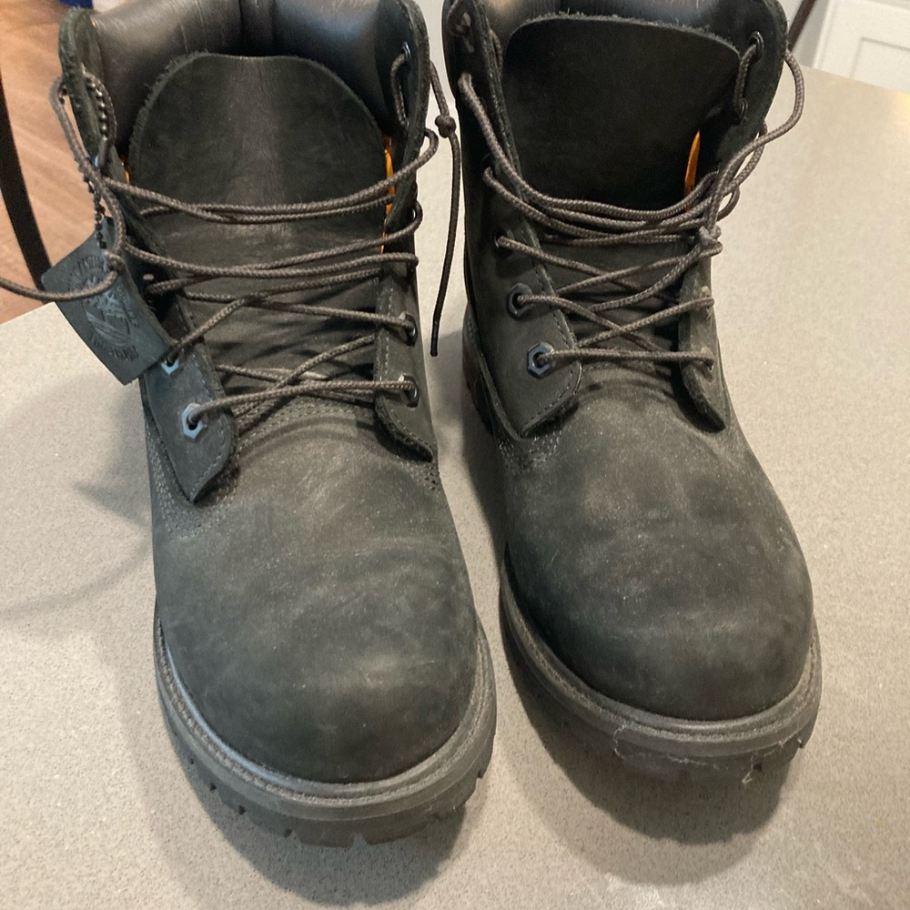 Timberland waterproof leather boots.  Very slightly used.  Size 10